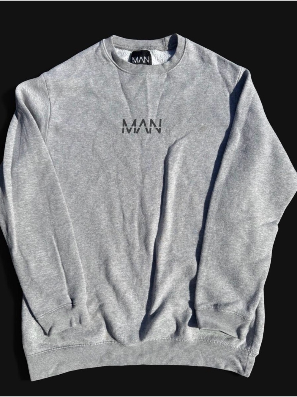 BoohooMAN grey crewneck sweatshirt size L